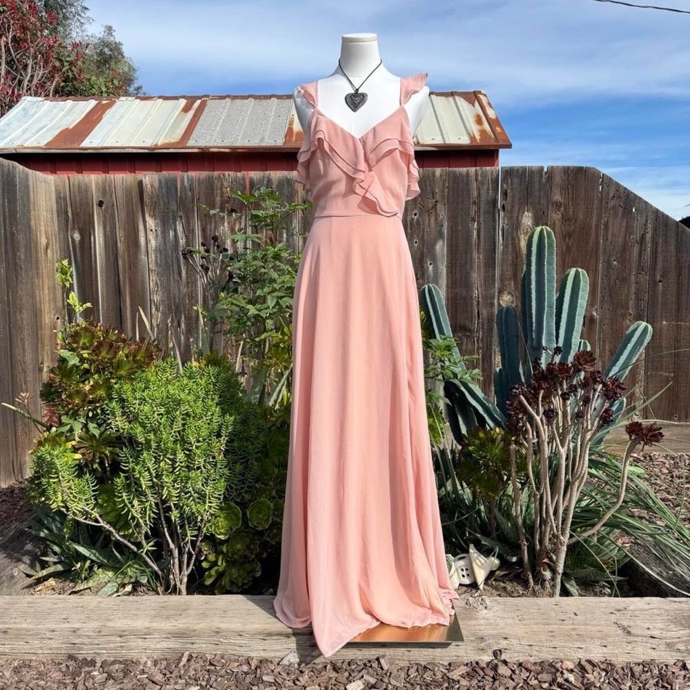 Lulus Pink Ruffle Maxi Dress - Picture 2 of 6